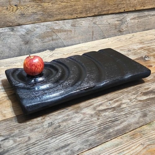 Ekskluzywna Deska Dębowa do Serwowania przystawek. Shou Sugi Ban (Yakisugi) | Rękodzieło Nela Wood. Wymiary deski 48x27x4,5cm