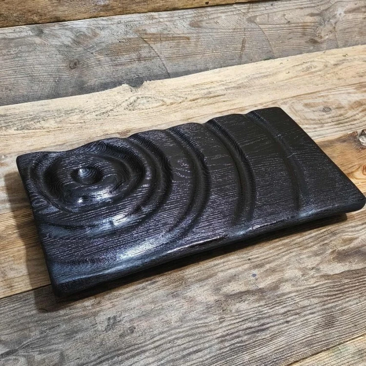 Ekskluzywna Deska Dębowa do Serwowania wedlin.  Shou Sugi Ban (Yakisugi) | Rękodzieło Nela Wood.  Wymiary deski 48x27x4,5cm