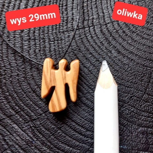 Wisiorek damski drewniany - aniołek
ręcznie robiony 
wysokość  29mm