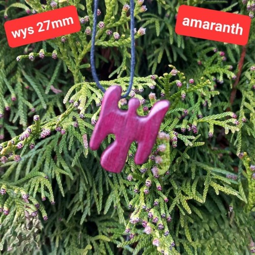Wisiorek damski drewniany, aniołek
ręcznie robiony 
drewno amaranth
wysokość 27mm