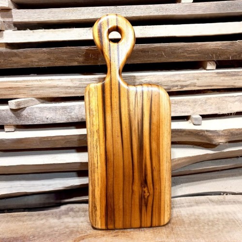 Deska drewniana do krojenia tekowa
deska posiada rączkę i posiada charakterystyczne usłojenie pionowe
wymiary deski 50x20cm