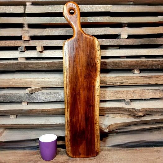 Deska drewniana do krojenia i podawania serów z drewna tekowego z rączką  Ręcznie robiona wymiary  deski 67x16cm