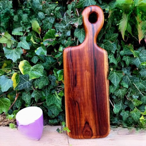 Ekskluzywna deska z drewna tekowego z rączką - Nela Wood