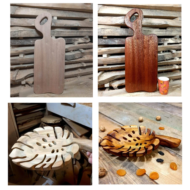 Proces olejowania rzemieślniczej deski Meranti w pracowni Nela Wood wydobywający głębię koloru drewna