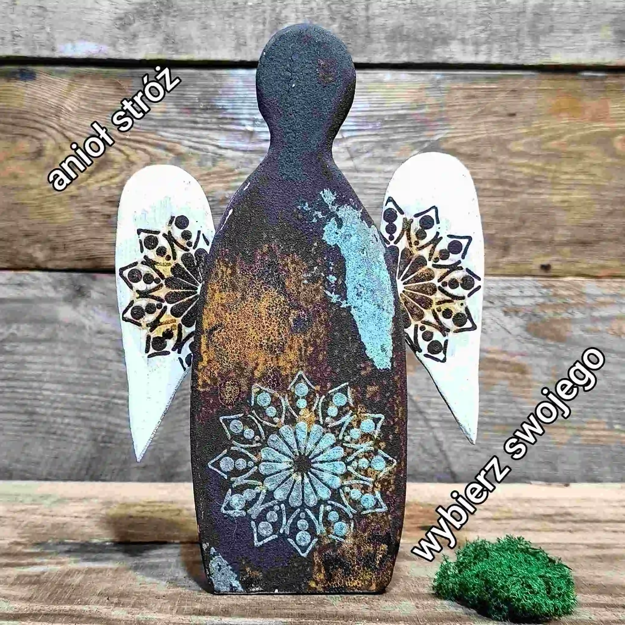 Ekskluzywny anioł stróż handmade z drewna dębowego Nela Wood