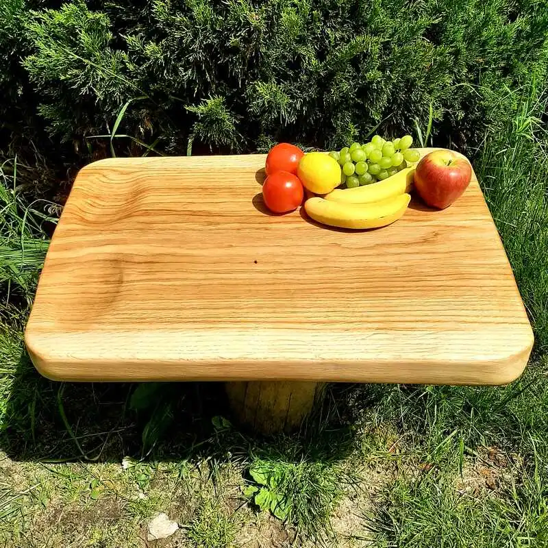Duża dębowa deska do krojenia 70x40 cm - rękodzieło Nela Wood z litego drewna