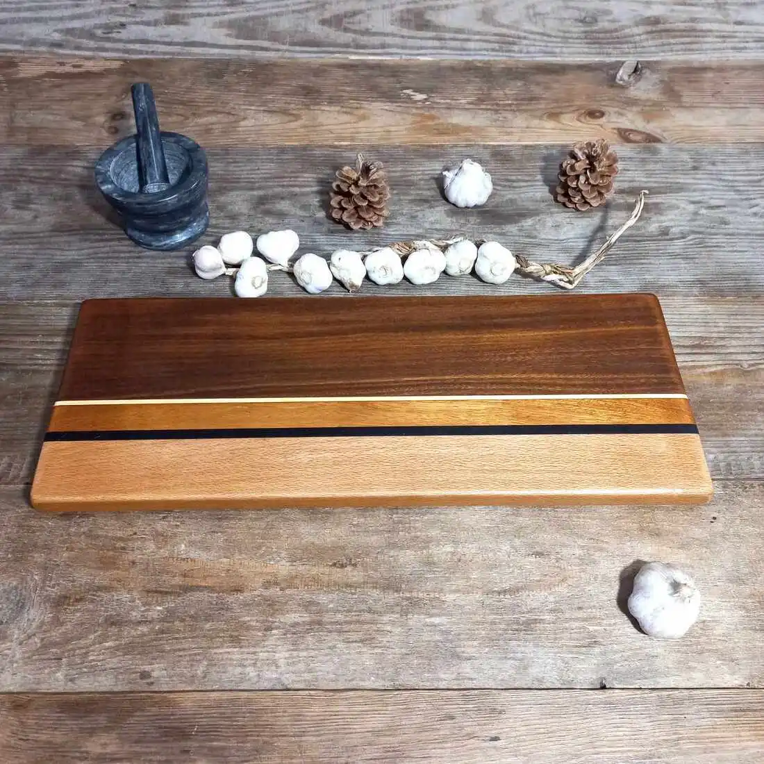 Ekskluzywna duża deska do serwowania buk mahoń iroko - rzemiosło Nela Wood